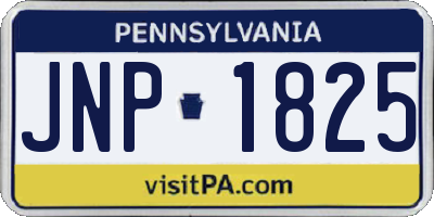 PA license plate JNP1825