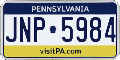PA license plate JNP5984