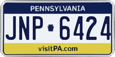 PA license plate JNP6424