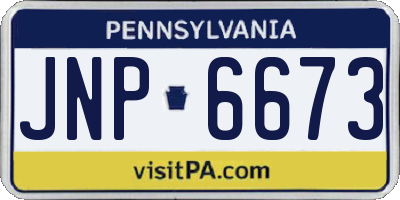 PA license plate JNP6673