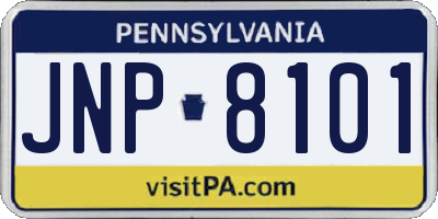PA license plate JNP8101