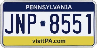 PA license plate JNP8551