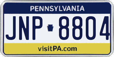 PA license plate JNP8804