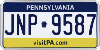 PA license plate JNP9587