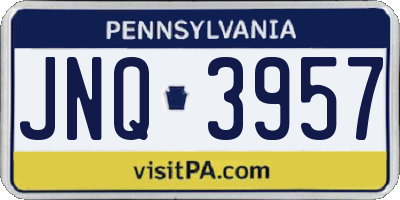 PA license plate JNQ3957