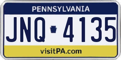 PA license plate JNQ4135