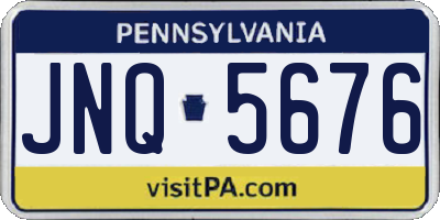 PA license plate JNQ5676