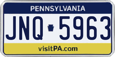 PA license plate JNQ5963