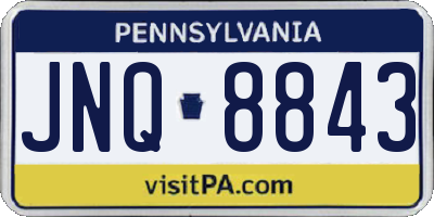 PA license plate JNQ8843