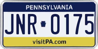 PA license plate JNR0175