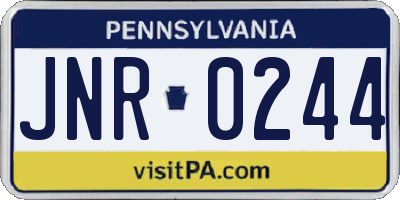 PA license plate JNR0244