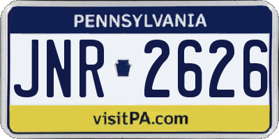 PA license plate JNR2626