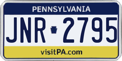 PA license plate JNR2795