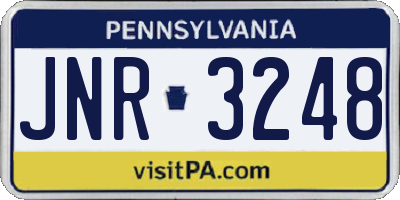 PA license plate JNR3248