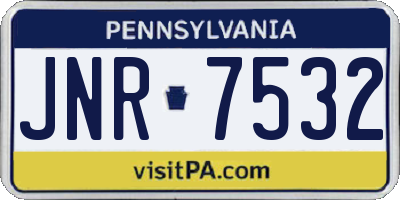 PA license plate JNR7532