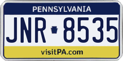 PA license plate JNR8535
