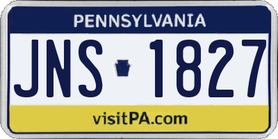 PA license plate JNS1827