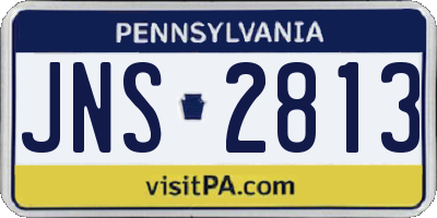 PA license plate JNS2813