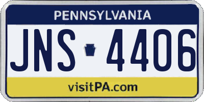 PA license plate JNS4406