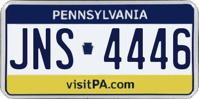 PA license plate JNS4446