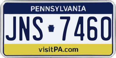 PA license plate JNS7460