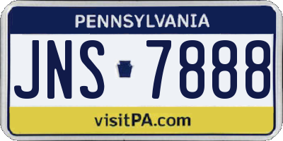 PA license plate JNS7888