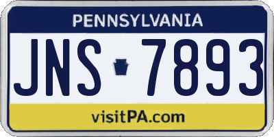 PA license plate JNS7893