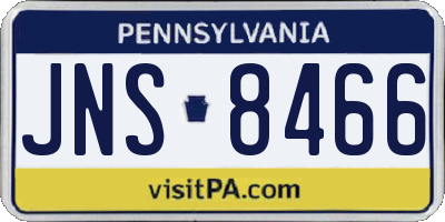 PA license plate JNS8466
