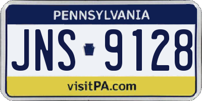 PA license plate JNS9128