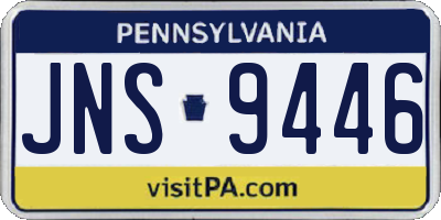 PA license plate JNS9446