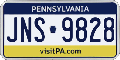 PA license plate JNS9828