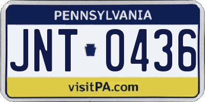 PA license plate JNT0436