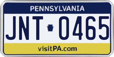 PA license plate JNT0465