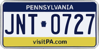 PA license plate JNT0727