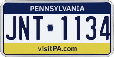 PA license plate JNT1134