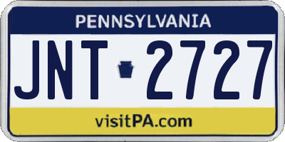 PA license plate JNT2727