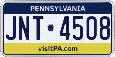 PA license plate JNT4508
