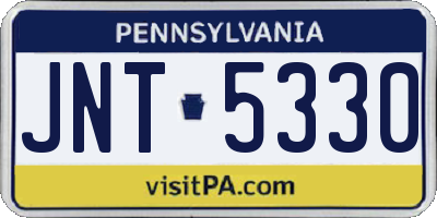PA license plate JNT5330