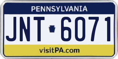 PA license plate JNT6071