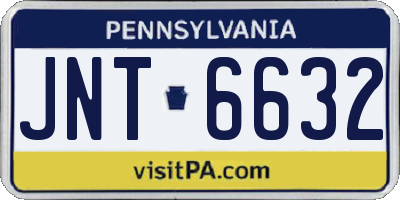 PA license plate JNT6632