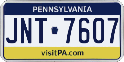 PA license plate JNT7607