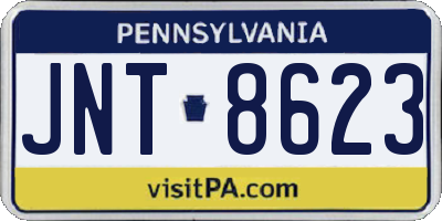 PA license plate JNT8623