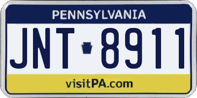 PA license plate JNT8911