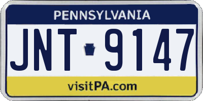 PA license plate JNT9147