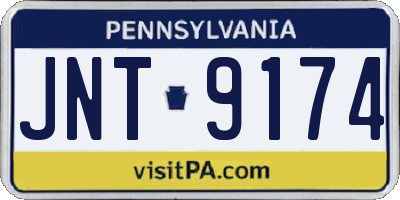 PA license plate JNT9174