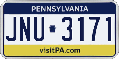 PA license plate JNU3171