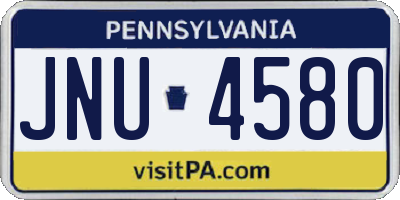 PA license plate JNU4580