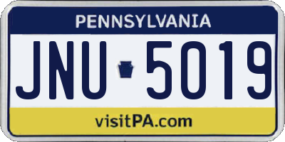 PA license plate JNU5019