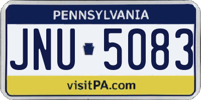 PA license plate JNU5083