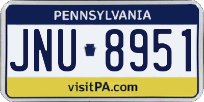 PA license plate JNU8951